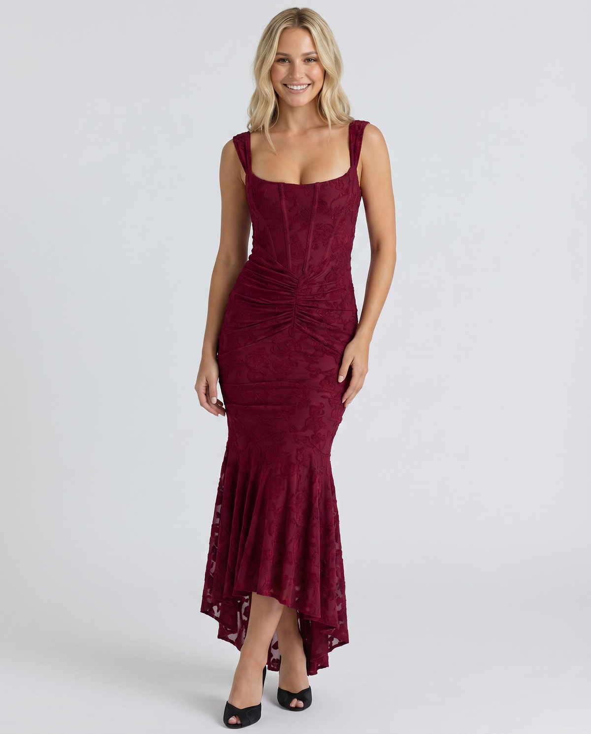 Burgundy Maxi Dress - Lana Fiorelli