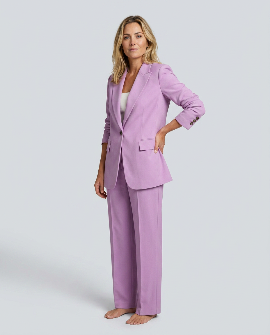 Purple blazer and straight leg trouser set - Lana Fiorelli