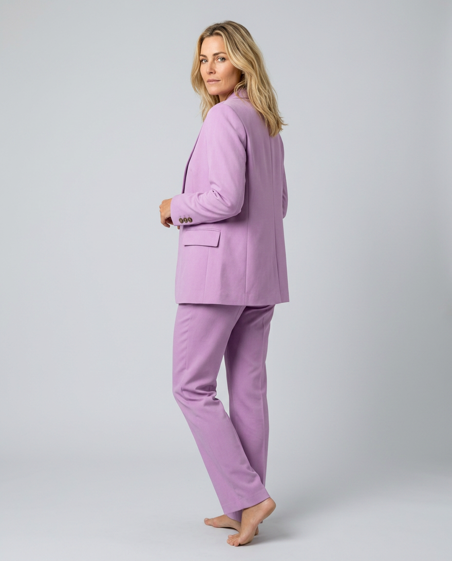 Purple blazer and straight leg trouser set - Lana Fiorelli