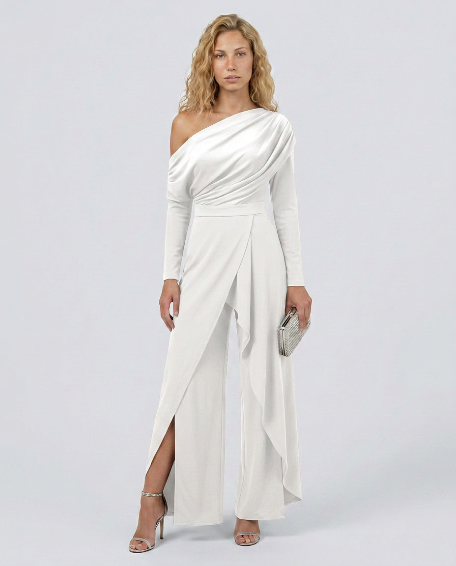White one shoulder jumpsuit - Lana Fiorelli