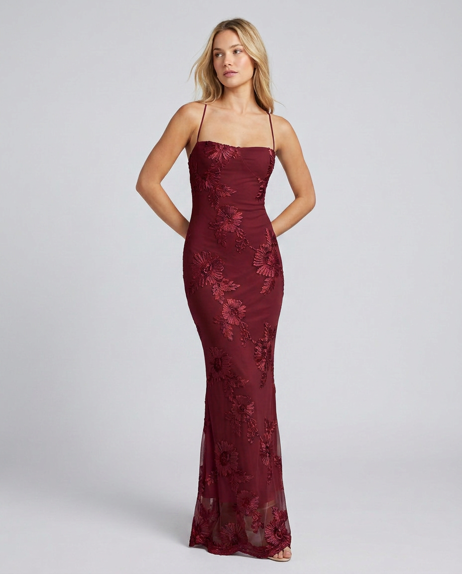 Burgundy Maxi Dress - Lana Fiorelli