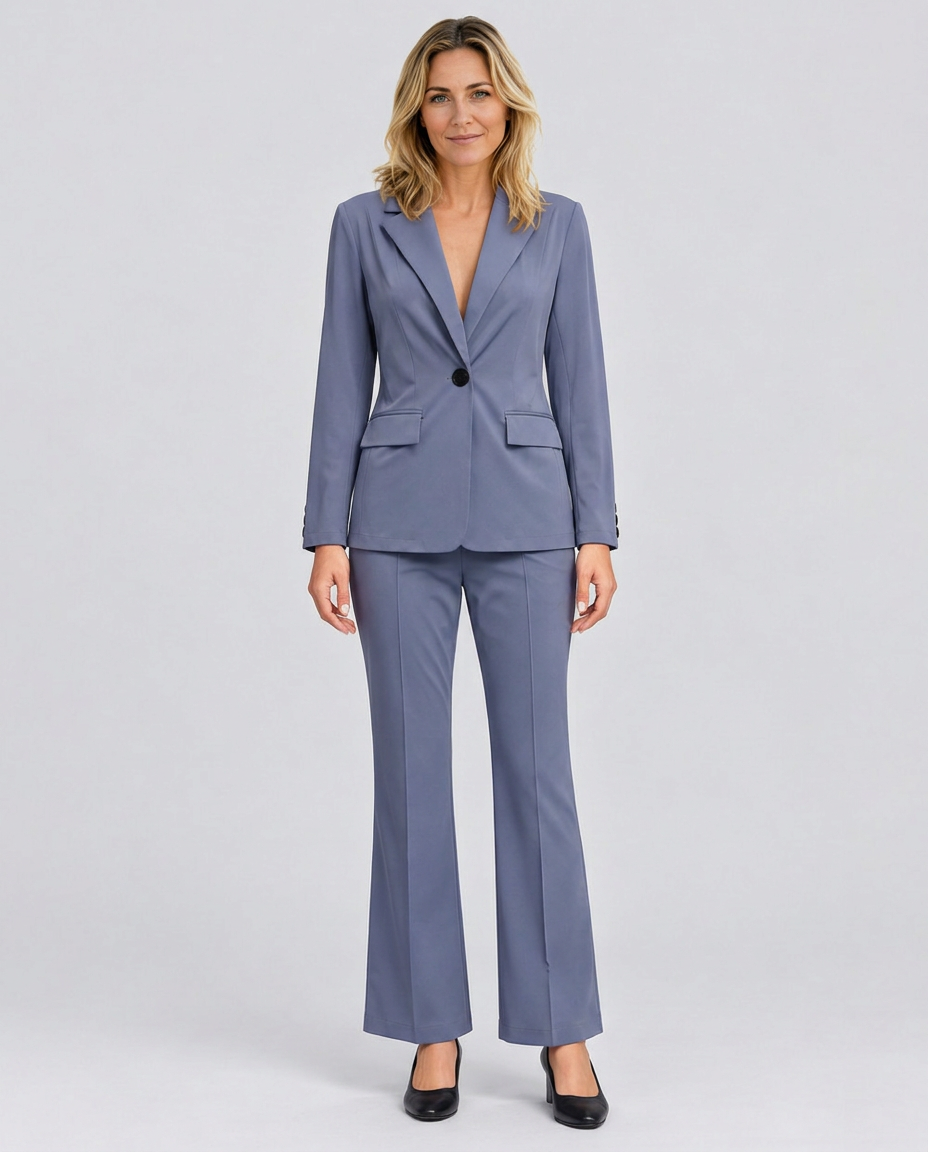 Blue blazer and straight trouser suit - Lana Fiorelli