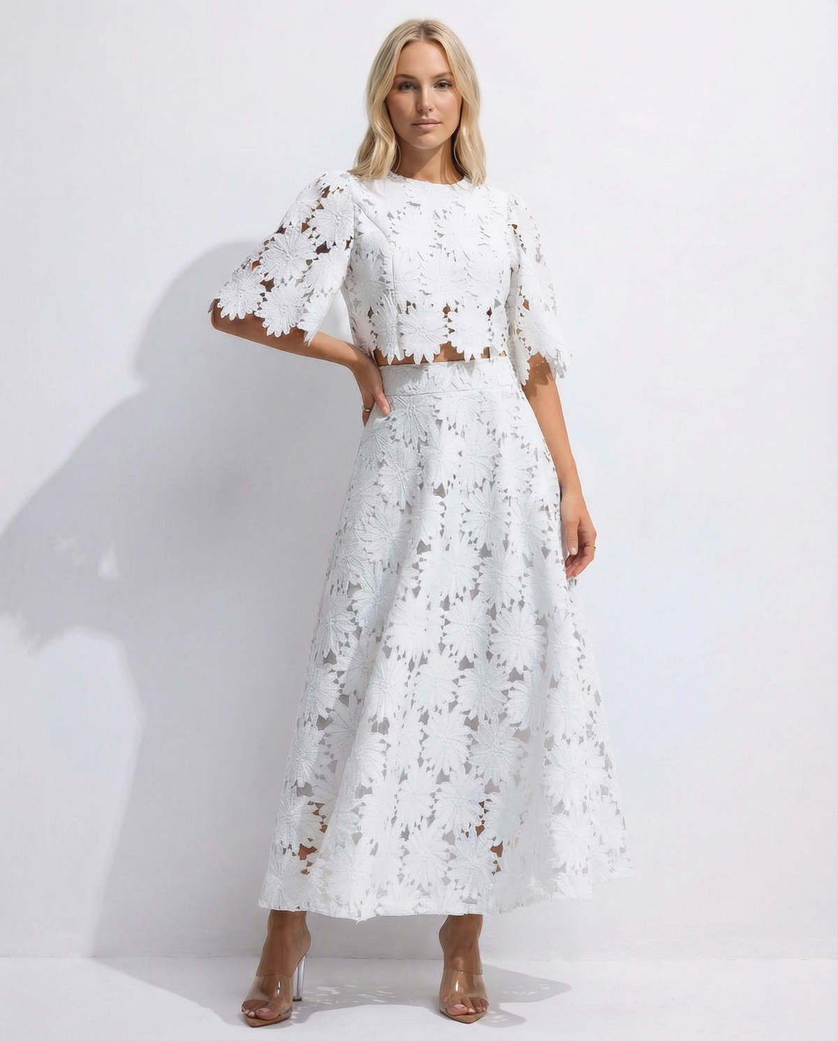 Lace Top and Skirt Set - Lana Fiorelli