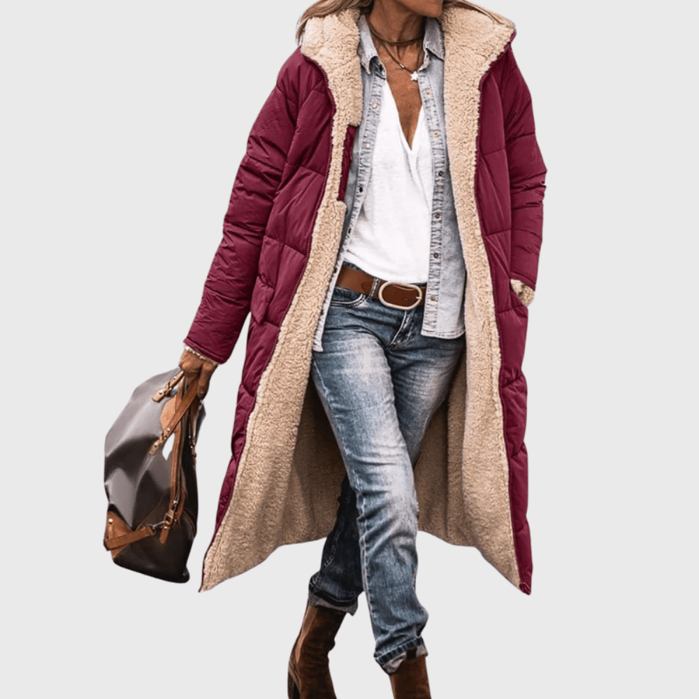 Burgundy puffer coat - Lana Fiorelli