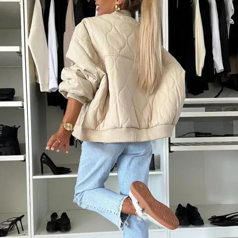 Khaki padded bomber jacket - Lana Fiorelli