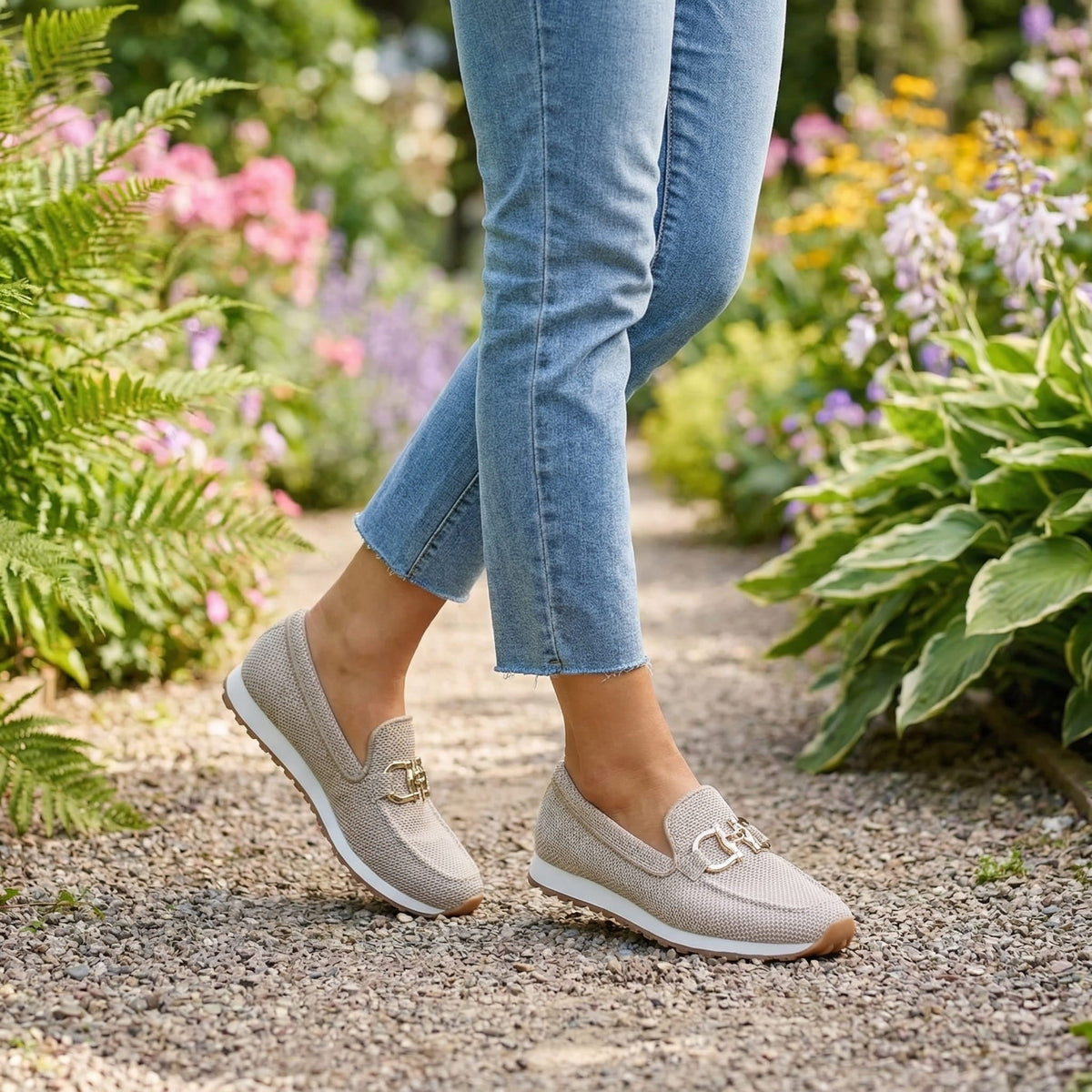 Grey knit slip on sneakers - Lana Fiorelli