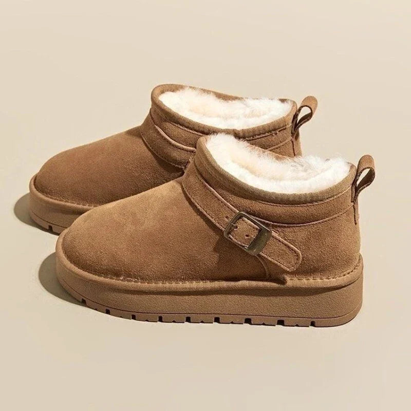 Brown fur lined platform boots - Lana Fiorelli