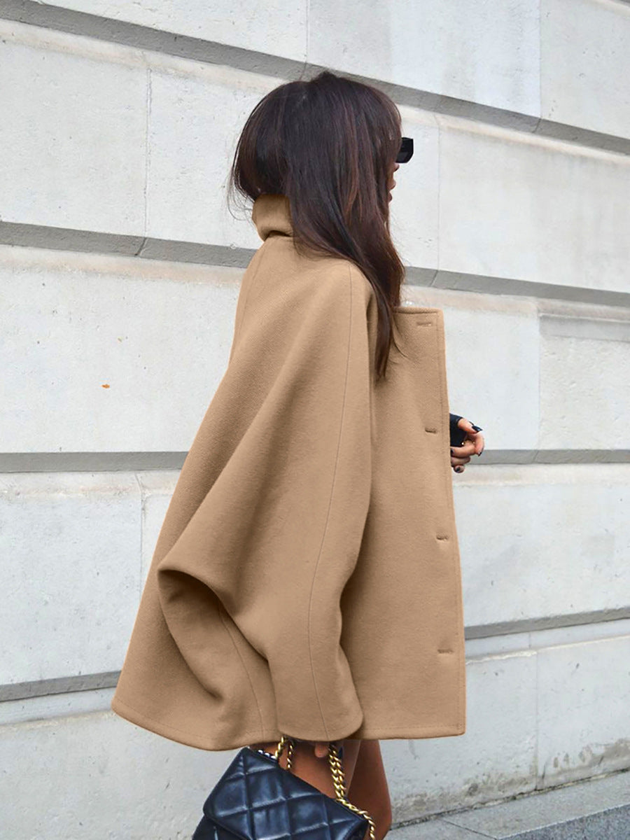Khaki oversized batwing coat - Lana Fiorelli