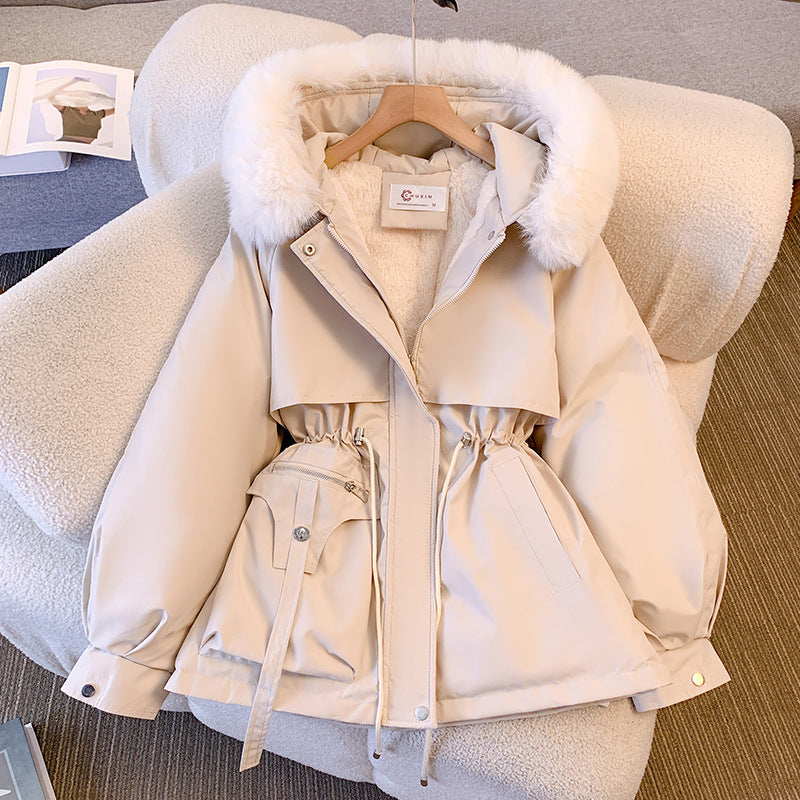 White fur trim hooded coat - Lana Fiorelli