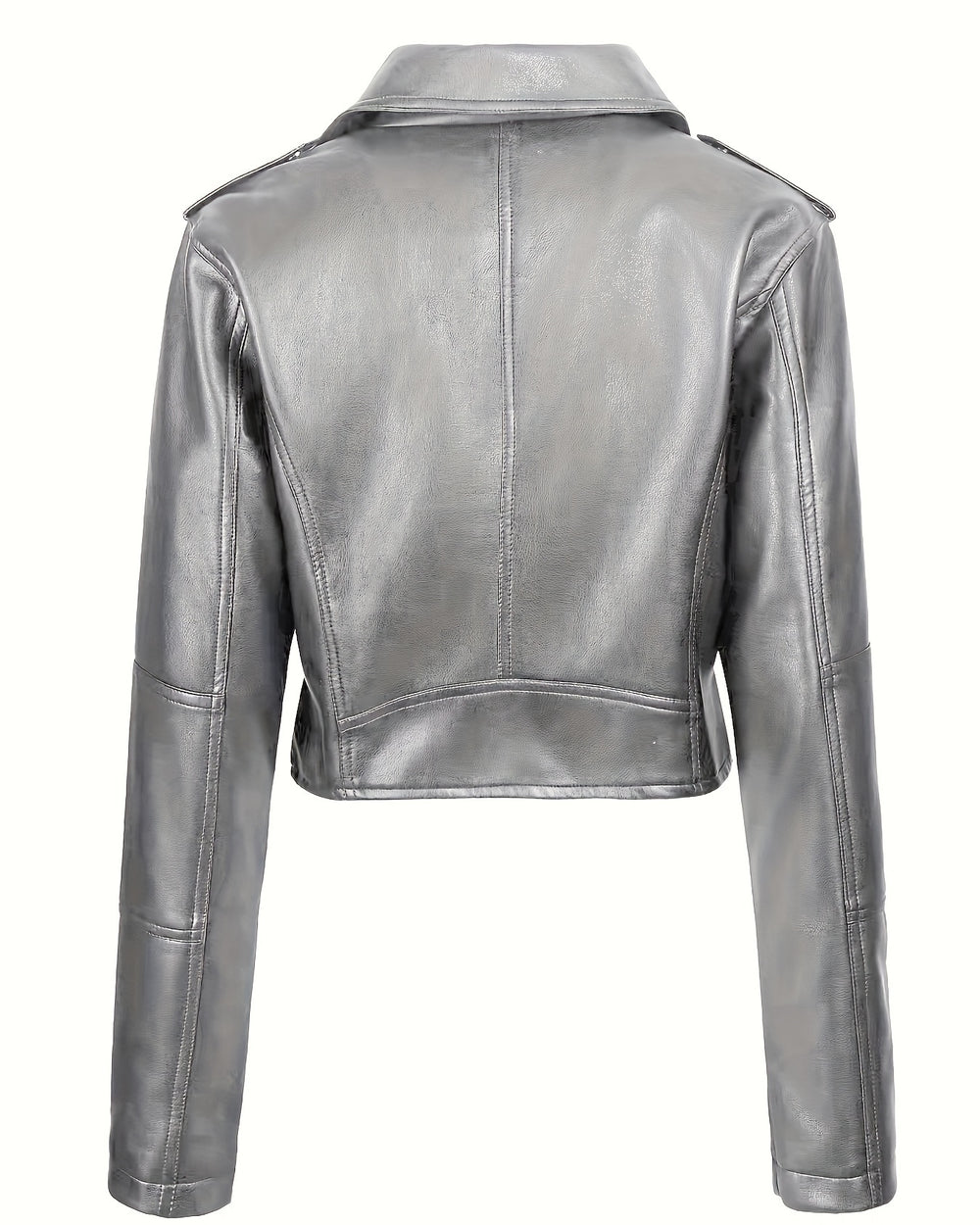 Livia | Giacca Donna Corta Skinny in Ecopelle con Zip e Revers
