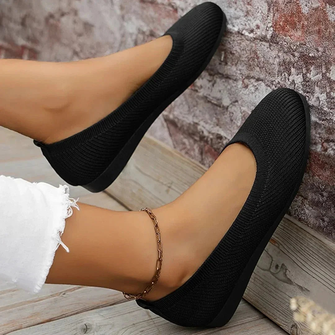 Black knit loafer flats - Lana Fiorelli