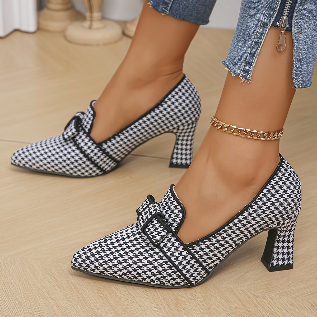 Black houndstooth pumps - Lana Fiorelli