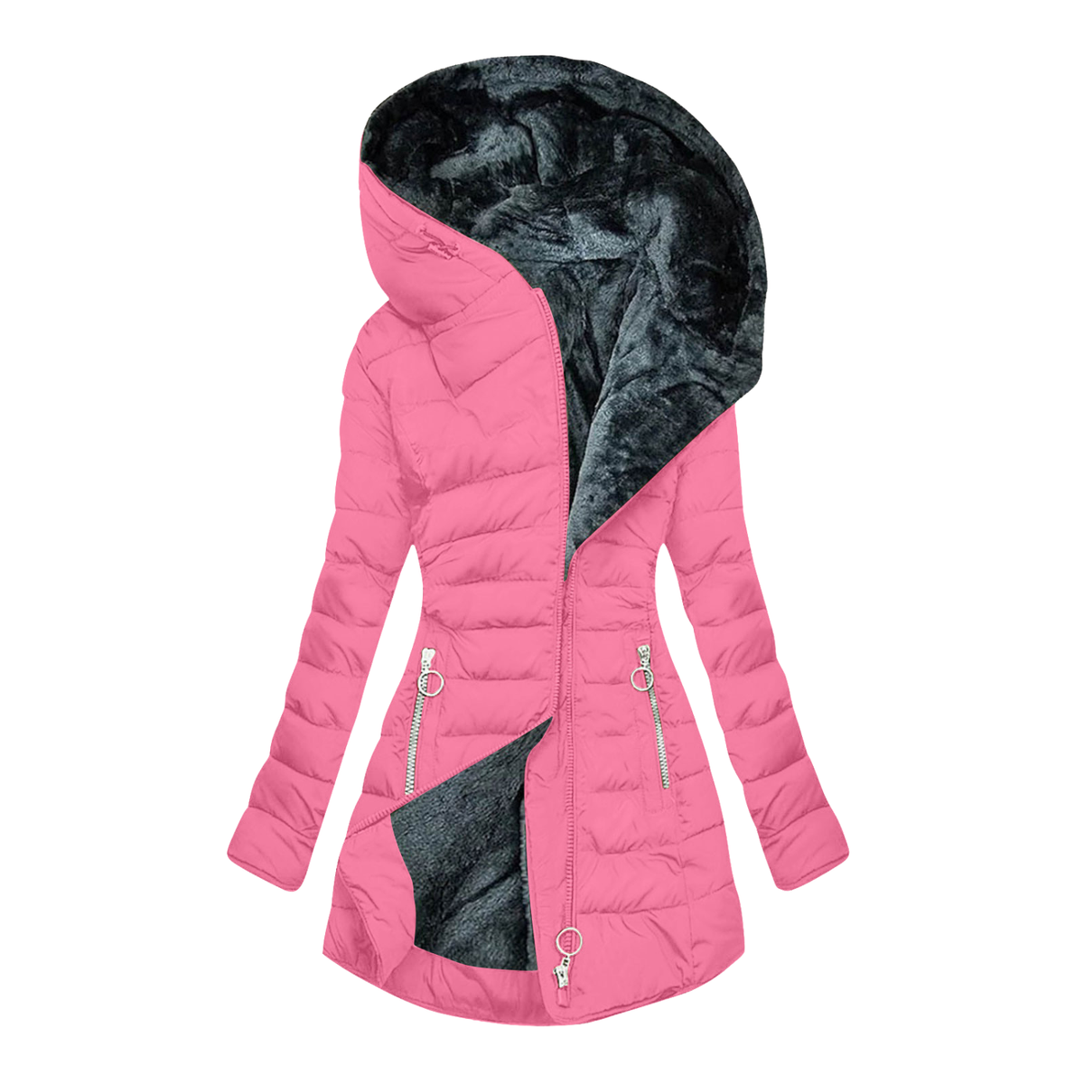 Pink hooded puffer coat - Lana Fiorelli