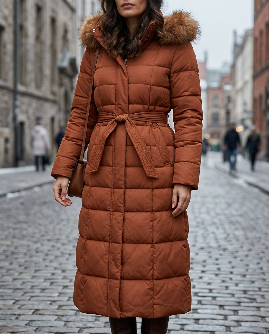 Light Brown puffer coat - Lana Fiorelli