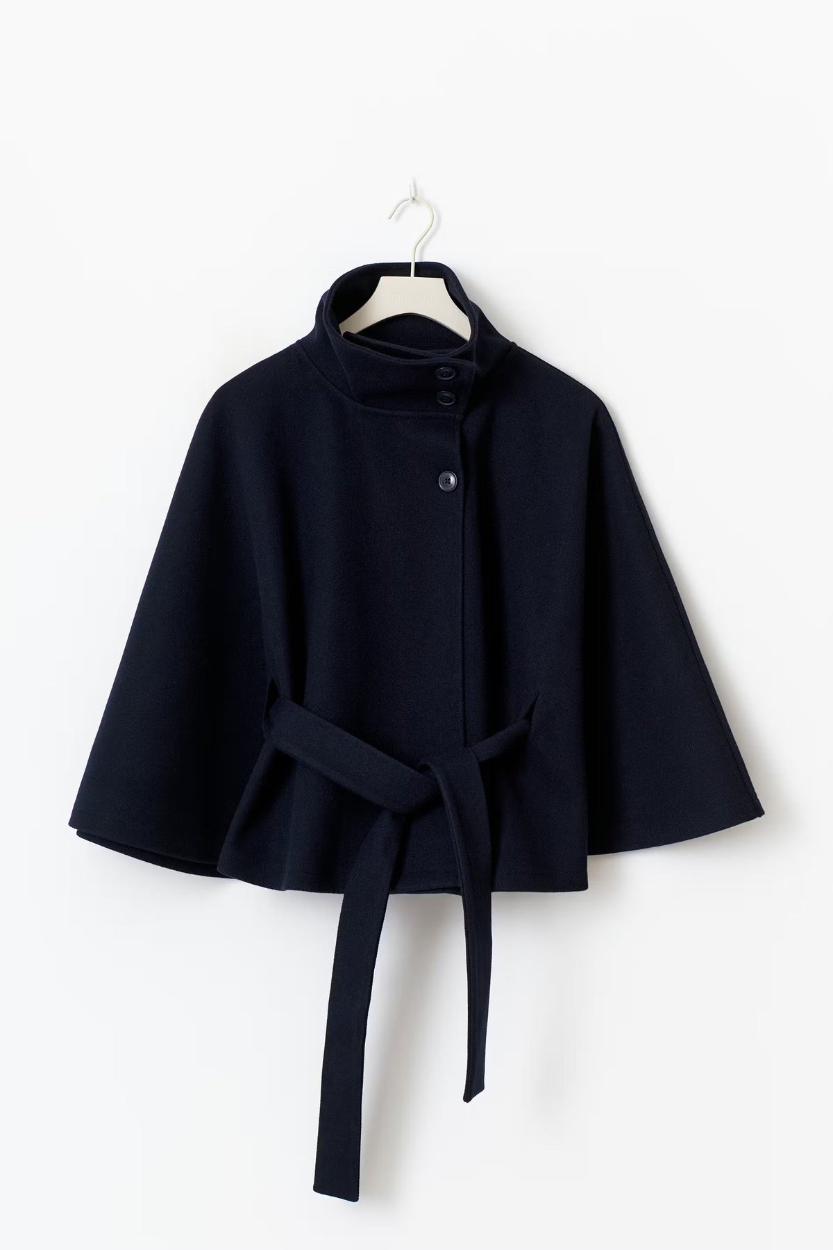 Coffee Brown belted cape coat - Lana Fiorelli