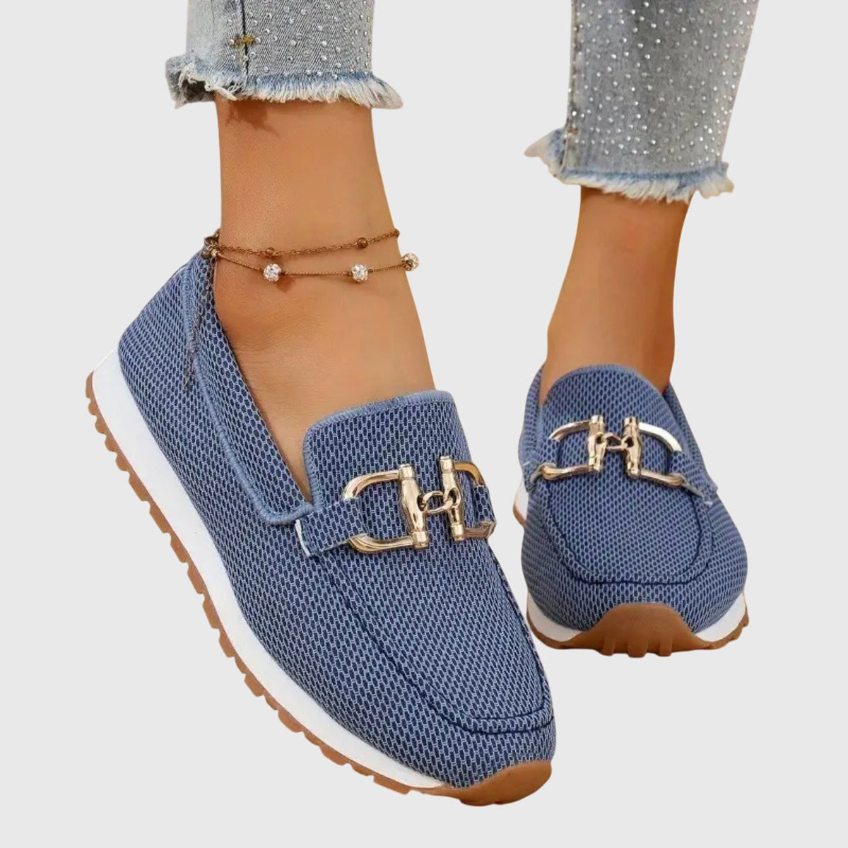 Blue knit slip on sneakers - Lana Fiorelli