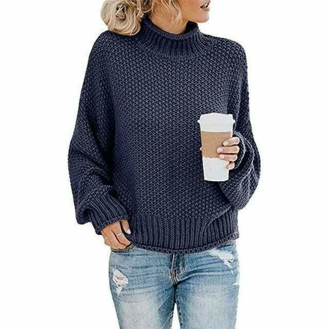 Navy turtleneck sweater - Lana Fiorelli