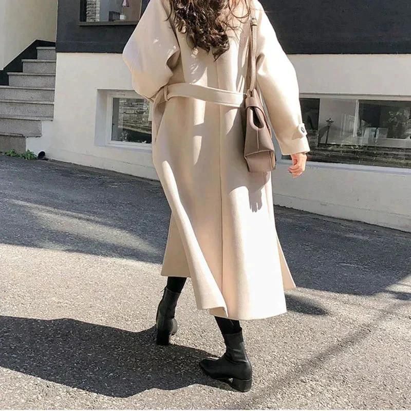 Khaki long straight trench coat - Lana Fiorelli