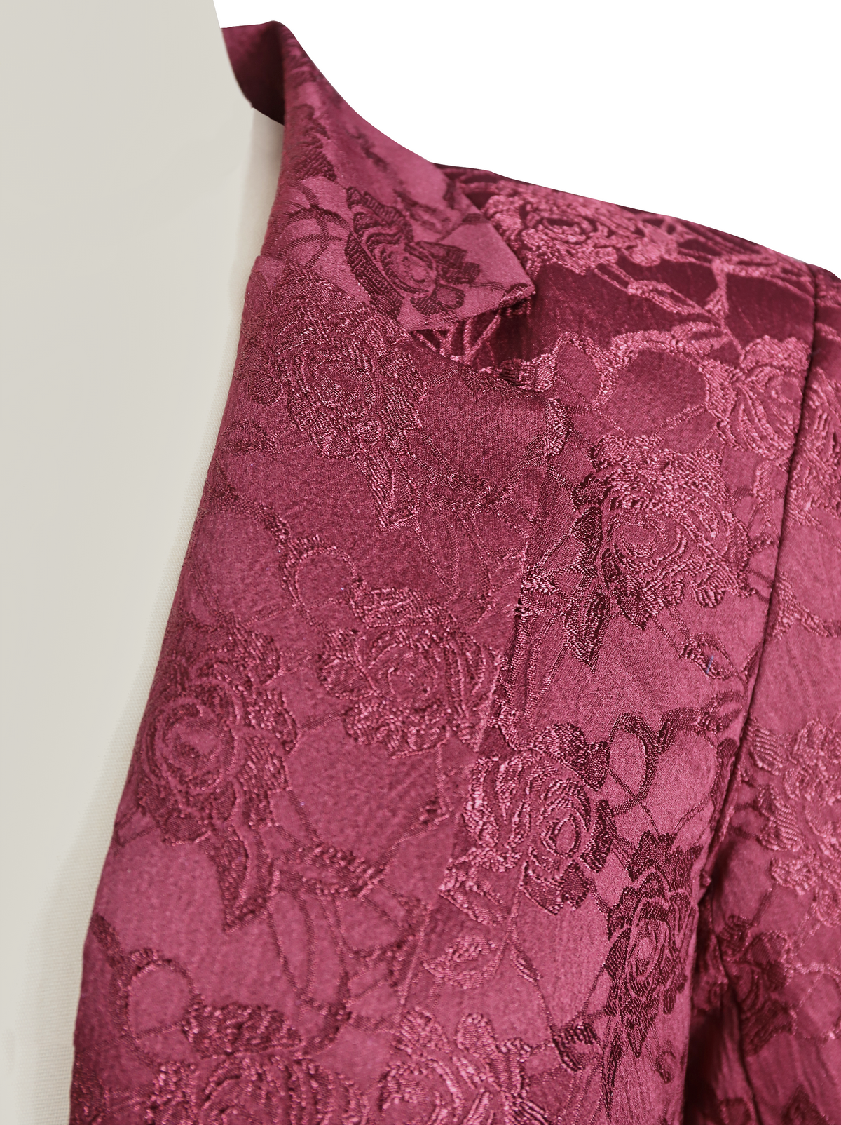 Burgundy floral jacquard blazer - Lana Fiorelli