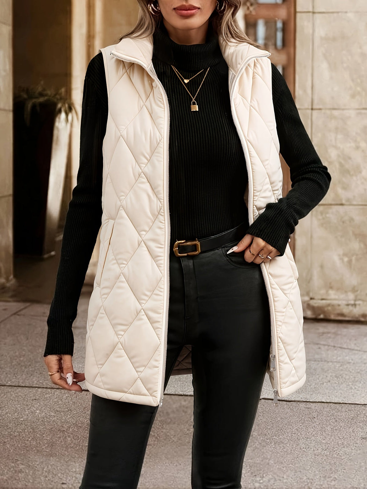 Women's rhombus quilted gilet - Lana Fiorelli