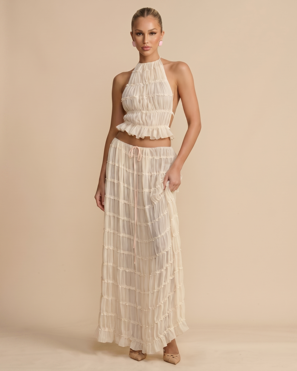 Cream Two-Piece Set - Lana Fiorelli