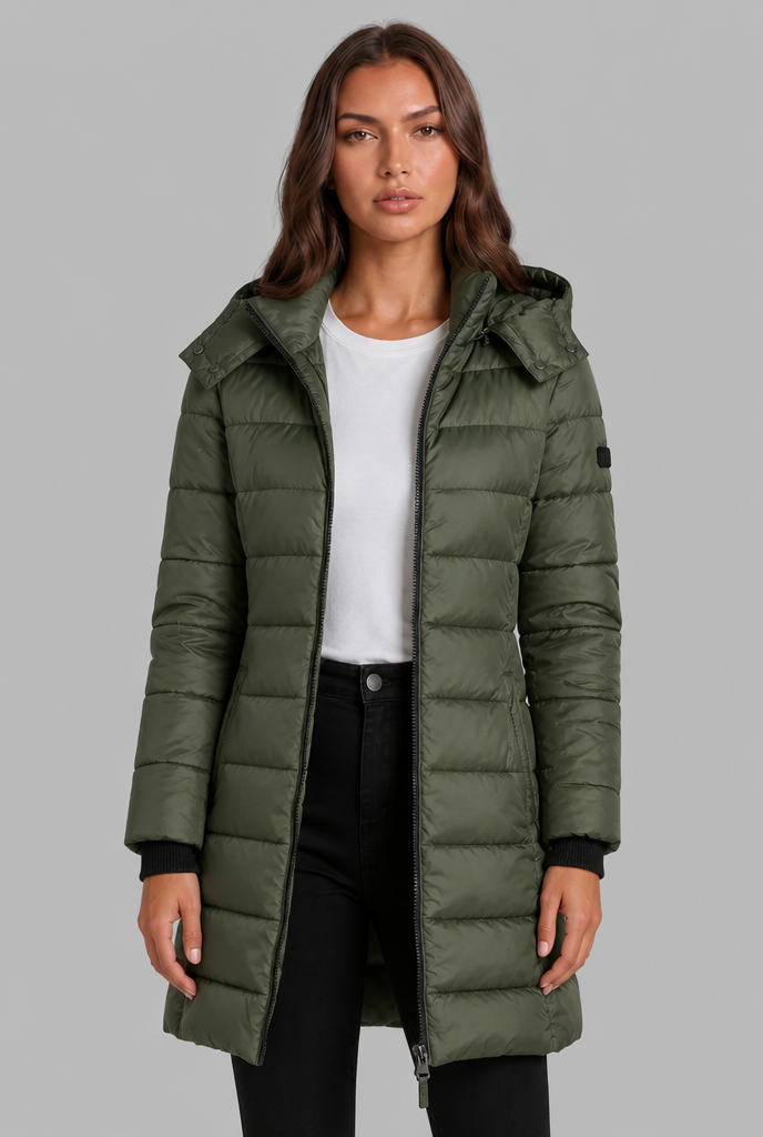 Khaki puffer coat - Lana Fiorelli