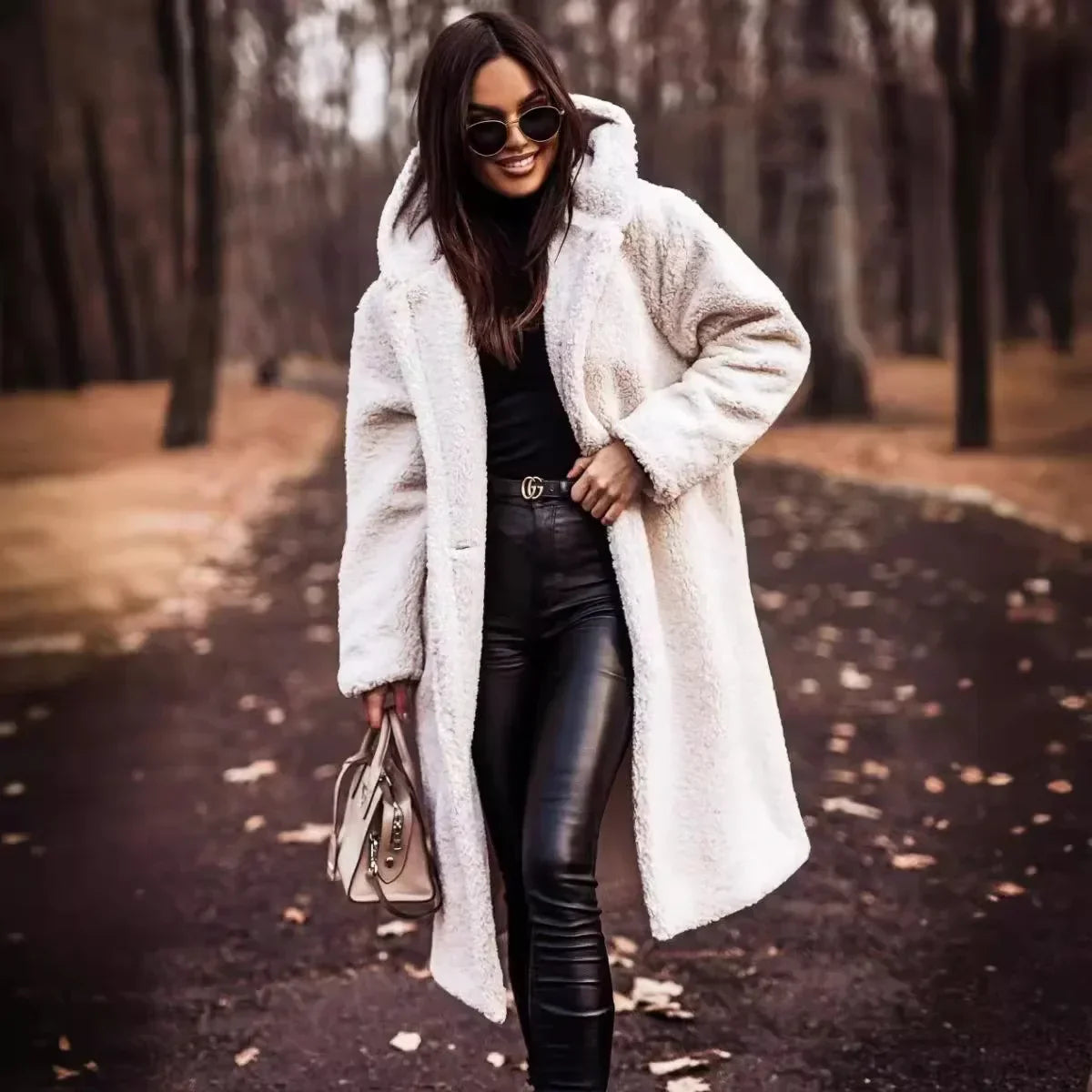Blue hooded teddy coat - Lana Fiorelli