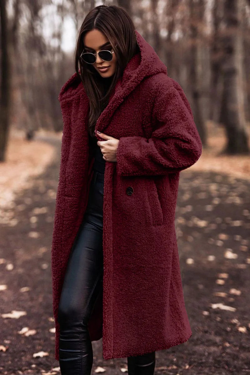 Black hooded teddy coat - Lana Fiorelli