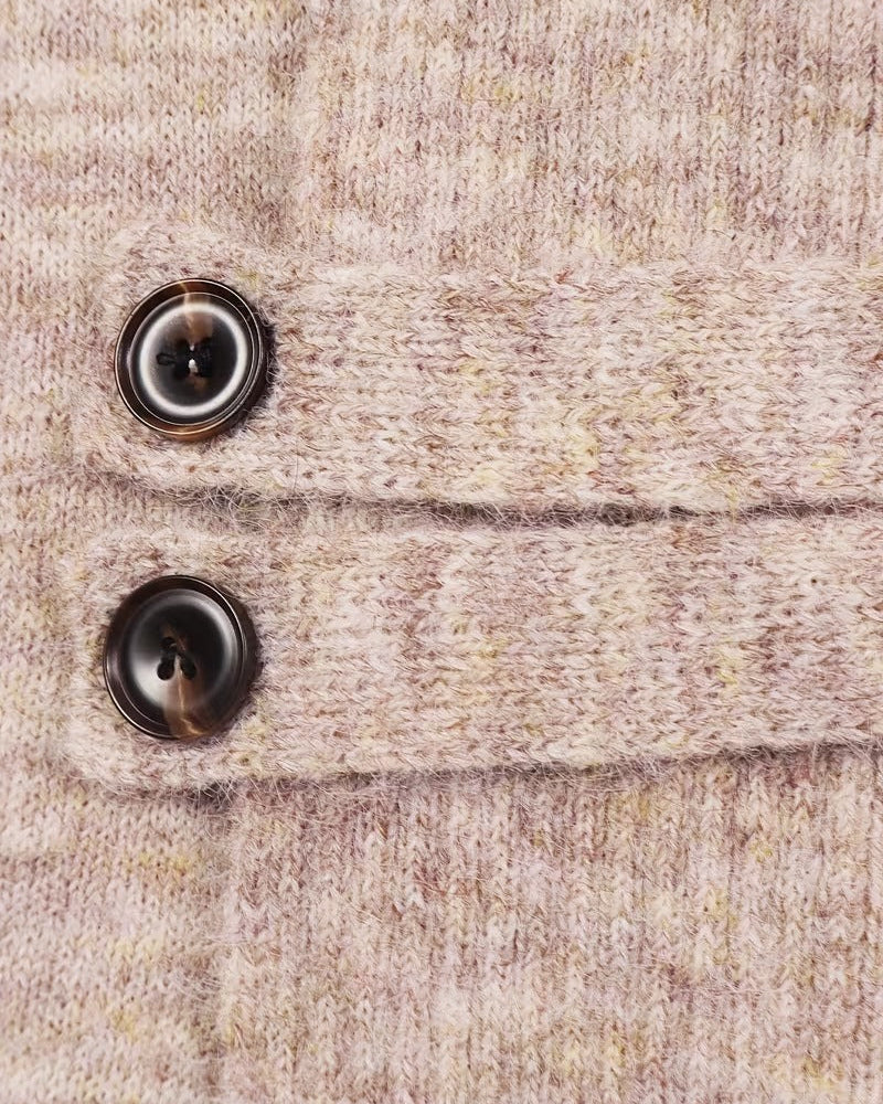 Cardigan Donna Lungo Doppiopetto con Collo a Scialle