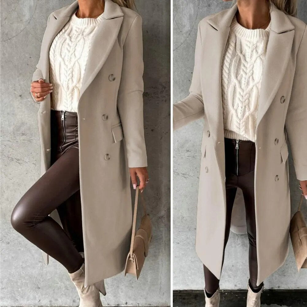 Women's long double breasted coat - Lana Fiorelli