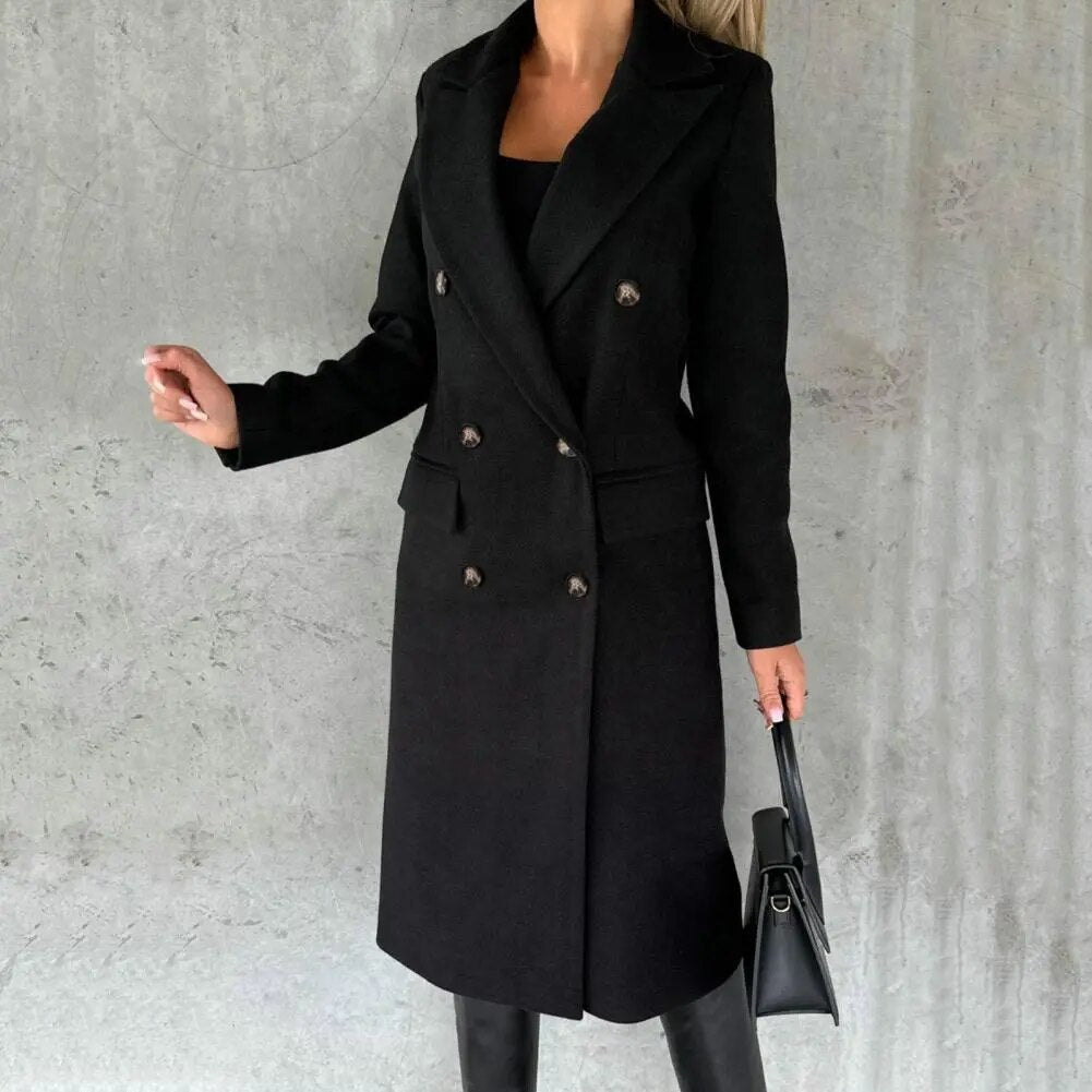 Women's long double breasted coat - Lana Fiorelli