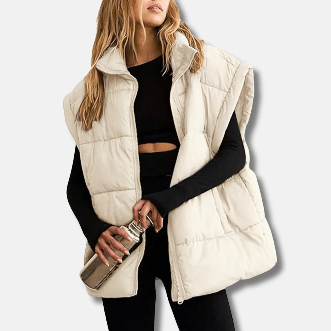 Khaki insulated quilted gilet - Lana Fiorelli