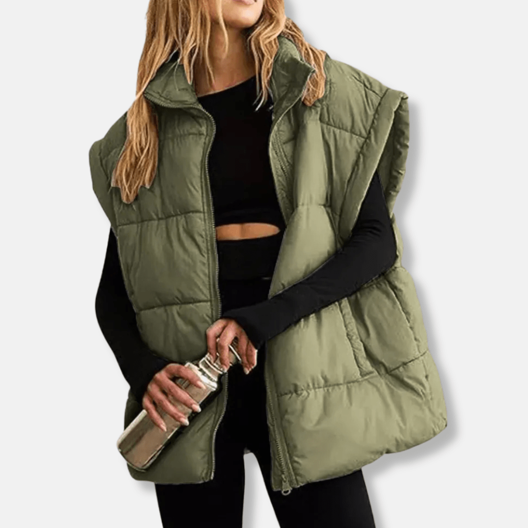 Green insulated quilted gilet - Lana Fiorelli