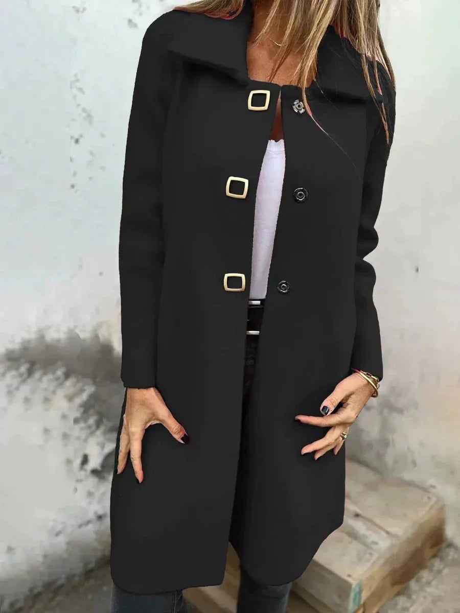 Black tailored single breasted coat - Lana Fiorelli