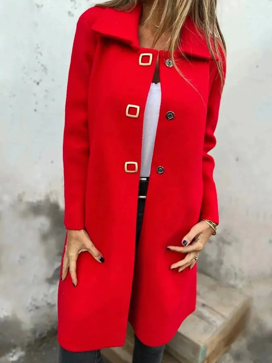 Red tailored single breasted coat - Lana Fiorelli
