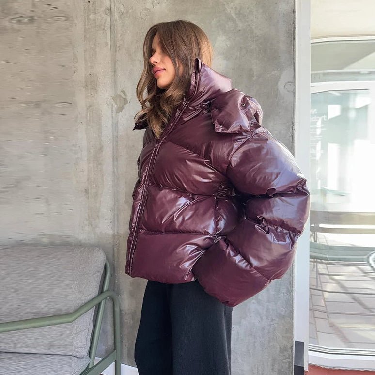 Pink hooded puffer jacket - Lana Fiorelli