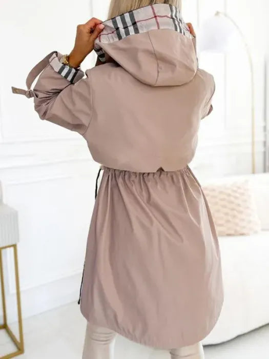 Black hooded zip coat - Lana Fiorelli