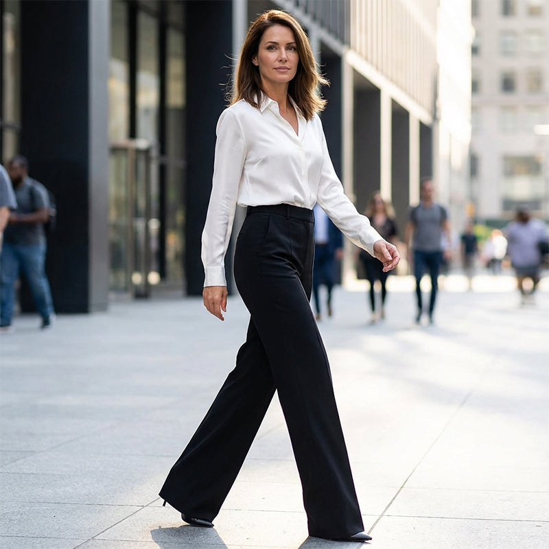 Dark Grey high waist trousers - Lana Fiorelli