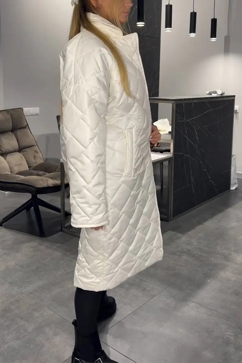 Beige reversible quilted puffer coat - Lana Fiorelli