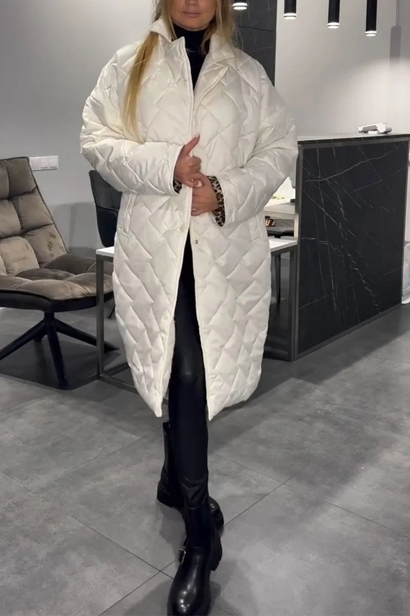 Beige reversible quilted puffer coat - Lana Fiorelli