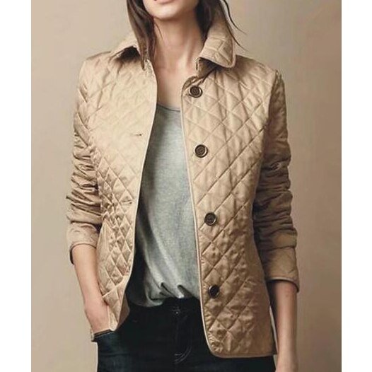 Khaki quilted buttoned jacket - Lana Fiorelli