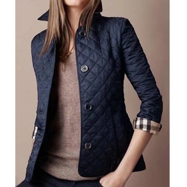 Navy quilted buttoned jacket - Lana Fiorelli
