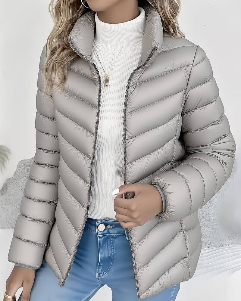 Grey quilted zip jacket - Lana Fiorelli