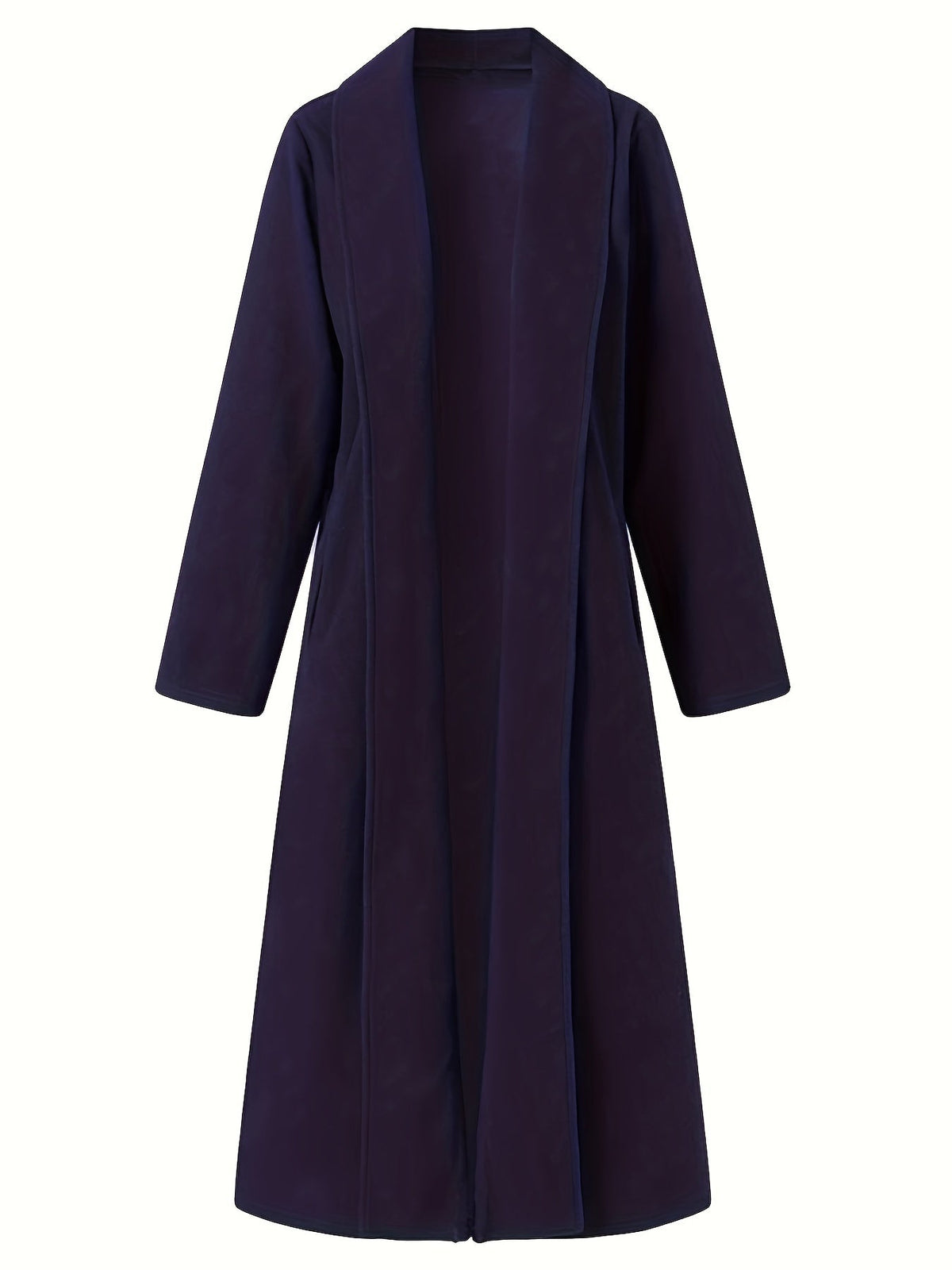 Dark Brown maxi open front coat - Lana Fiorelli