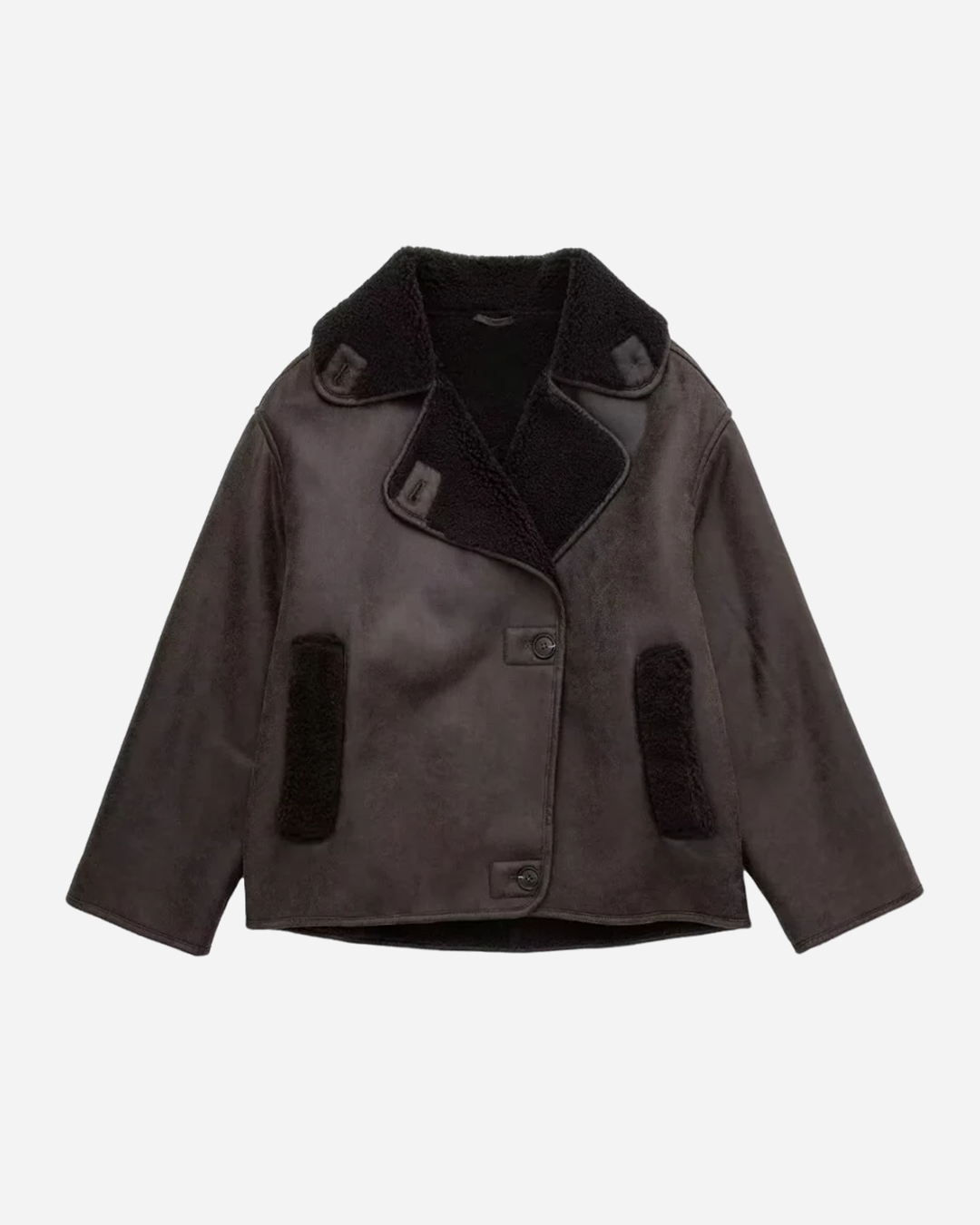 Brown oversized aviator jacket - Lana Fiorelli