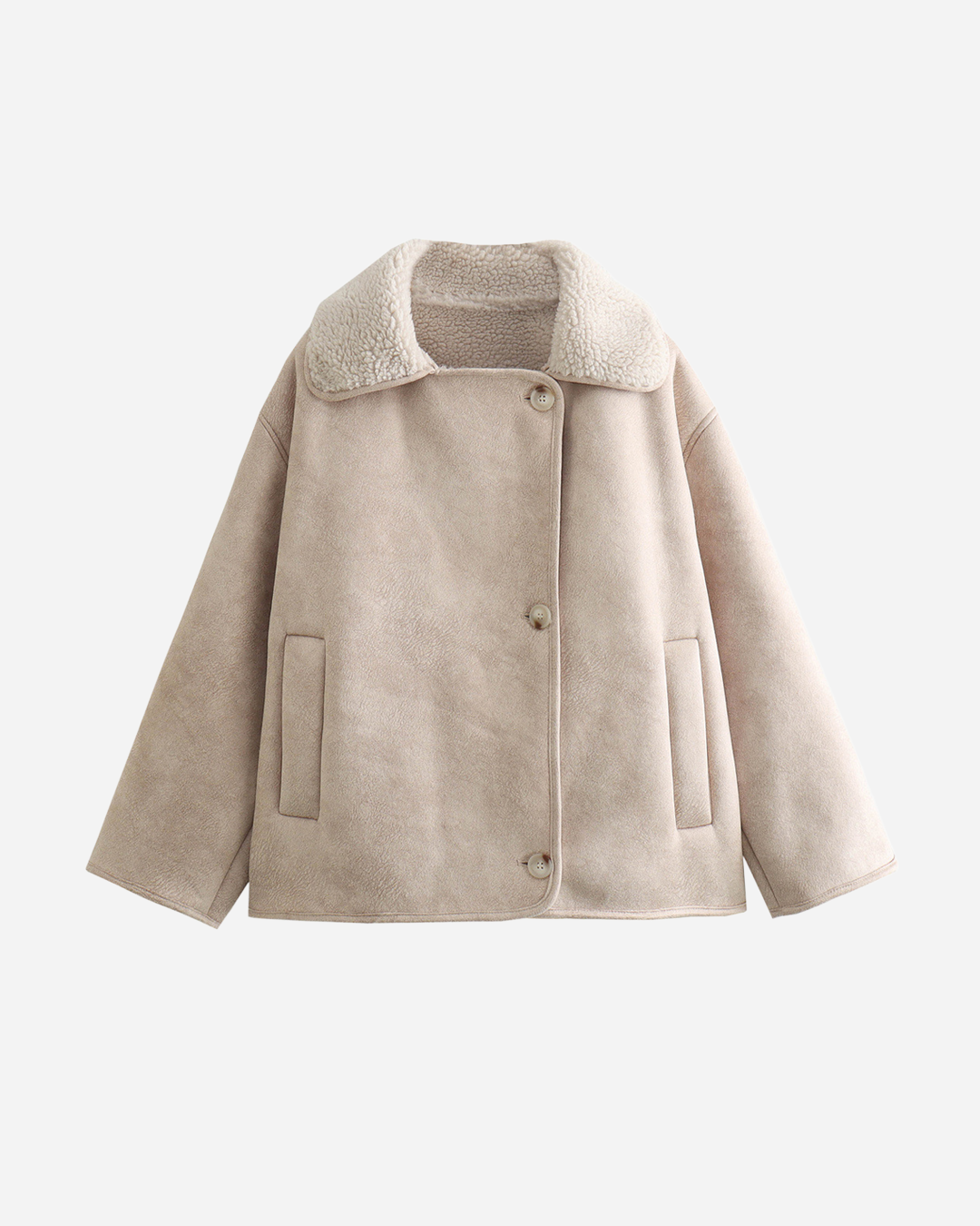 Beige oversized aviator jacket - Lana Fiorelli