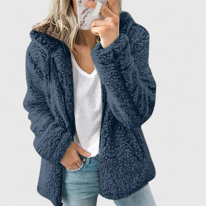 Blue teddy fleece jacket - Lana Fiorelli