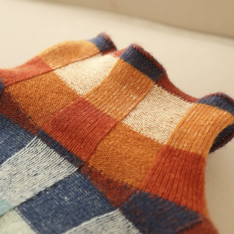Multicolour colourblock check sweater - Lana Fiorelli