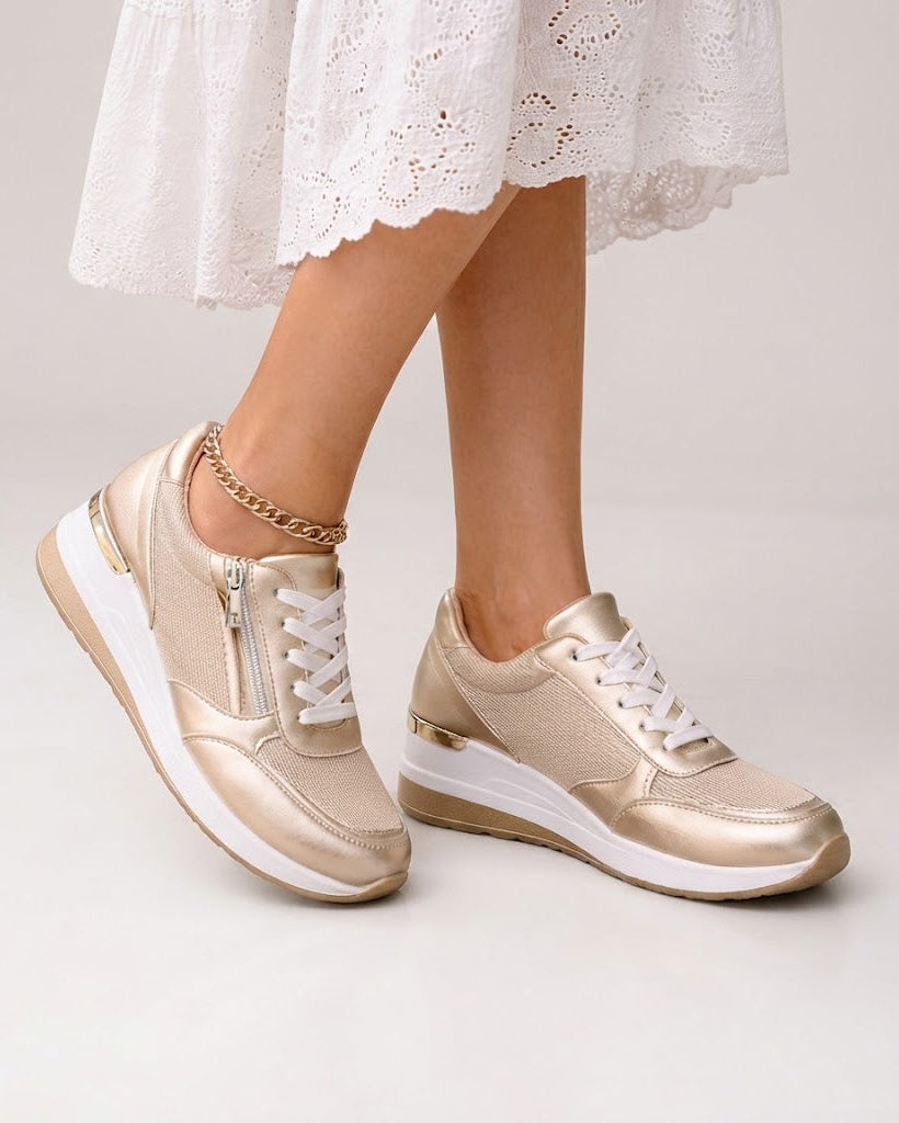 Kaia | Sneakers Donna Metallizzate con Lacci