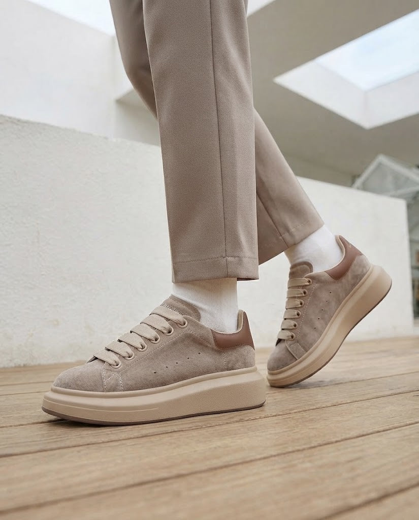 Verona | Sneakers Donna con Plateau Effetto Camoscio